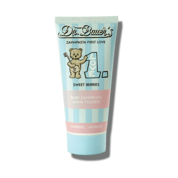 Dr.Bauer’s vaikiška dantų pasta uogų skonio be fluoro First Love, 50 ml.