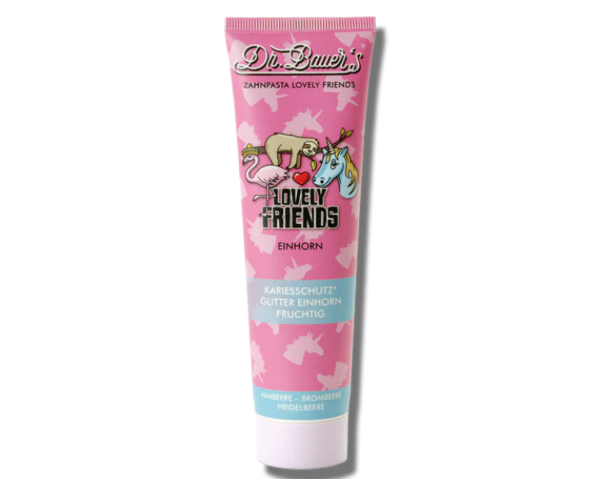 Dr.Bauer’s vaikiška dantų pasta miško uogų skonio Einhorn, 90 ml.