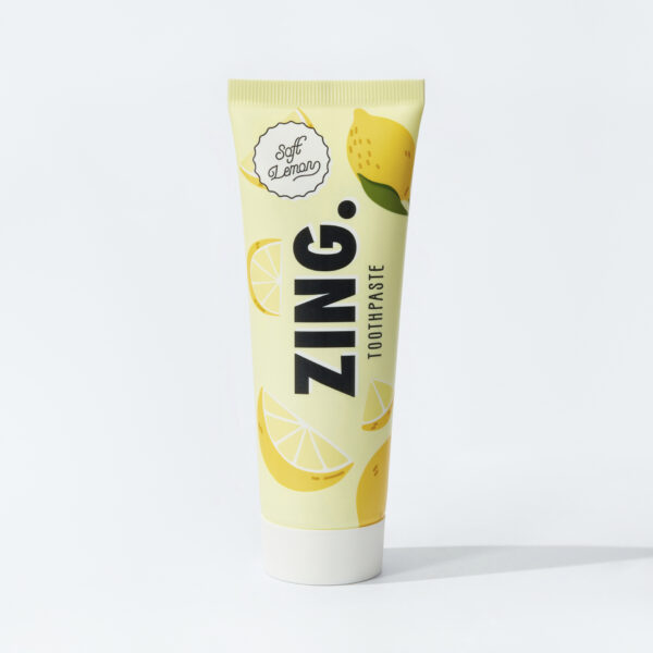ZING Hap+ balinanti dantų pasta švelnios citrinos skonio, 75 ml.