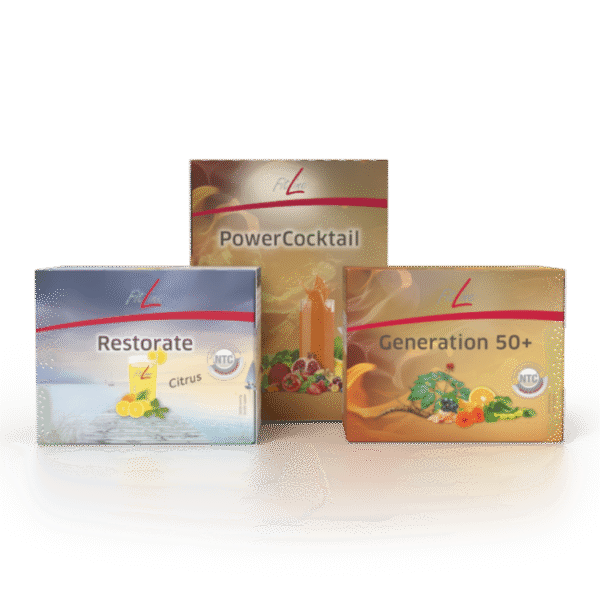 Vitaminų kokteilių rinkinys (Optimal-Set (PowerCocktail, Restorate, Generation 50+)), Citrus