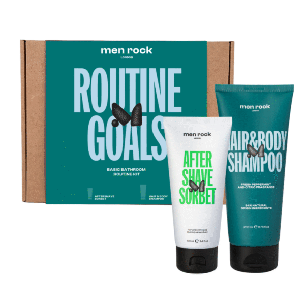 ROUTINE GOALS Basic Grooming Routine Kit Plaukų ir odos priežiūros priemonių rinkinys vyrams, 1vnt