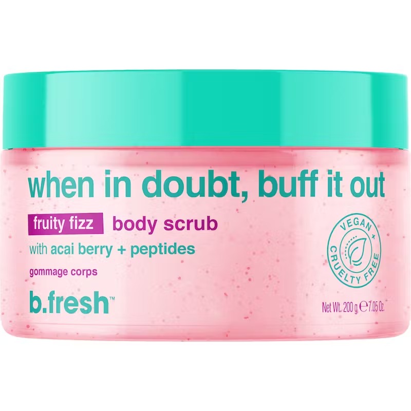 When In Doubt, Buff It Out Fruity Fizz Body Scrub Uogų aromato kūno šveitiklis, 200g