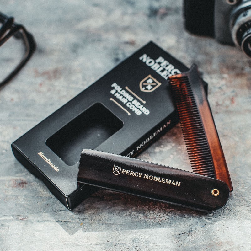 Folding Beard & Hair Comb Sulankstomos barzdos ir ūsų šukos, 1vnt - Image 2